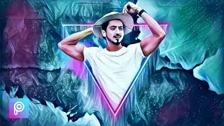 Smoke Neon Triangle Dripping Effect in PicsArt