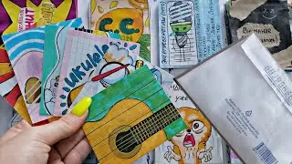 Бумажные сюрпризы🌺 распаковка / ПИСЬМО ОТ ПОДПИСЧИЦЫ 🧸 3 новинки/украшаем укулеле✌️ Бумажный Mixing💅