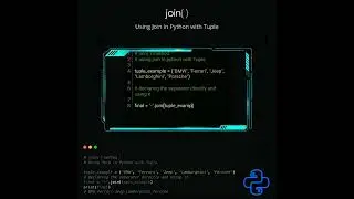 join with Tuple | python tutorial #shorts #python #pythonprogramming