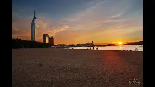 福崗塔夕陽20秒縮時攝影