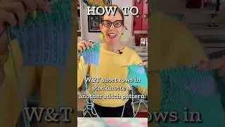 Knitting wrap & turn short rows 🧶 Full tutorial on channel! #knittingtutorial