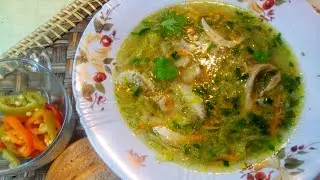 СУП ИЗ КУРИЦЫ С КАПУСТОЙ И МАННОЙ КРУПОЙ.  КУРИНЫЙ СУП.