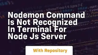 nodemon command is not recognized in terminal for node js server