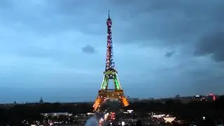 Eiffel Tower with South African colours