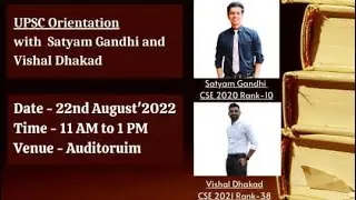Satyam Gandhi IAS AIR 10and Vishal Dhakad IAS live