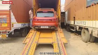 Porsche Macan SUV 2024 Car Transport Service Bangalore to Gurgaon Door to Door Truck Unloading
