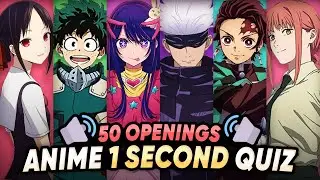 GUESS THE ANIME OPENING IN 1 SECOND | 50 Anime Openings