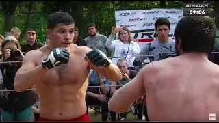 Military capitan vs The Caucasian machine!! Crazy Fight !!