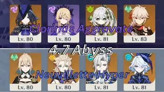 4.7 Spiral Abyss (C0 Clorinde Aggravate + C1 Neuvillette Hyper) 36 stars