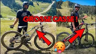 ON CASSE NOS 2 VELOS AU BIKE PARK LES GETS ! // CRASH EN BACKFLIP