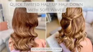 Quick Twisted Half Up Half Down With Soft Waves - Bridal Hairstyling Tutorial!