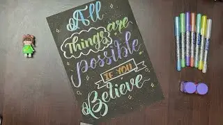 Metallic Brush pen | Hand lettering tutorial for beginners | Writing | Calligraphy for beginners