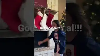 8 year olds reacts to France's first goal against Morocco