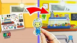 Toca Life World: School Cafeteria TUTORIAL / DIY Quiet Book Toca Boca / Paper Doll Toca Boca