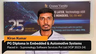Testimonial of Kiran Kumar | Placed in Supremology Software Services | Embedded & Automotive