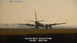 Royal Air Maroc B737-800 Landing 18R | AMS