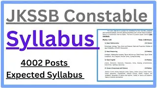 JKSSB Constable Syllabus
