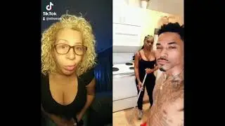 wow she smacked him..with the mop.....tik tok