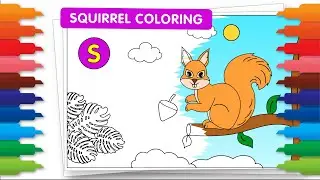 Animals ABC Coloring Fun: Squirrel Comes Alive | Letter S