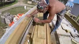 Установка  Мауэрлата. Крыша в одиночку.