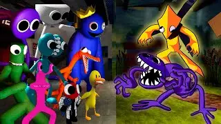 YELLOW & PURPLE together Vs 3D Rainbow Friends | Friday Night Funkin Mod Roblox