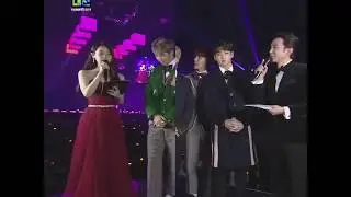 Jungkook is so nervous bcoz he is going to answer IU's question ( SBS Gayo Daejun 2017)