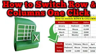 How To Switch Row & Columns In Excel | #excel #computer #switch