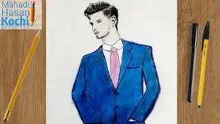 How to draw man in suit | how to draw a boy | how to draw suit and tie easy