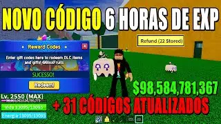 NOVOS CÓDIGOS 6 HORAS DE EXP + 31 CÓDIGOS DE EXP BELI E RESET - blox fruit codes...