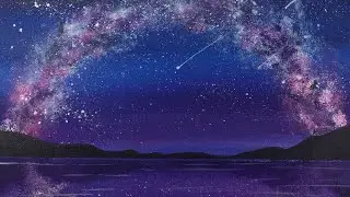 MILKY WAY GALAXY / ACRYLIC  PAINTING / How To Paint Time Lapse