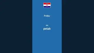 Days in Croatian