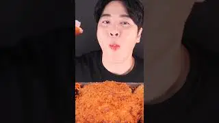 Mukbang ASMR #Shorts :) Pork Cutlet & Fire Noodles Eating 돈까스 불닭볶음면 먹방!