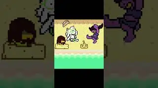Deltarune Susie and Ralsei on beach 