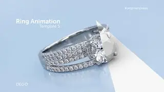 Ring Animation on blue background. Photorealistic rendering. Jewelry Visualization.