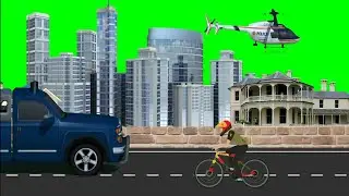 City highway Green screen, running vehicle Green screen,Car Green screen,Helicopter Green screen,