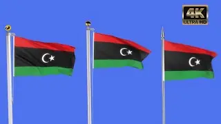 Libya flag waving stock footage pack video 4k free