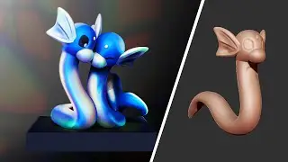 Sculpting Pokemon Dratini in zBrush Timelapse