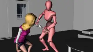 Girl fights robot - Adobe FUSE, Mixamo, C4D
