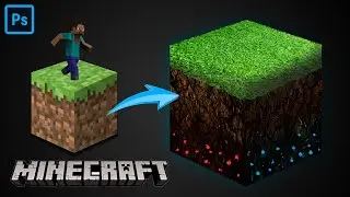 Minecraft LOGO in real life photoshop Tutorial | how to create logo in photoshop tutorial