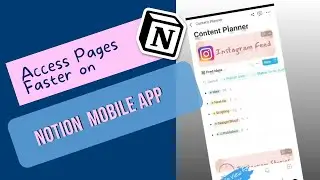 Notion Mobile App - Access Pages Faster📱 Using Widgets by Notion