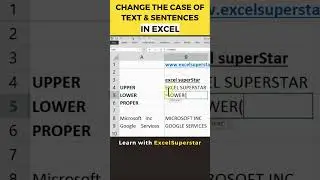How to Change the Case of Text & Sentences in Excel - Part 1 | 