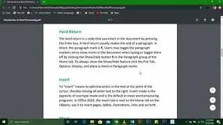 Introduction To word Processing Notes Part One