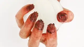 EASY ZOMBIE NAILS HALLOWEEN TUTORIAL / HALLOWEENXTRA 7