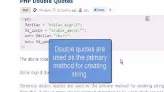 PHP Tutorial : PHP Double Quotes
