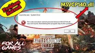 MSVCP140.dll error! PUBG problem solved | Problem while installing game | How to install PUBG LITE