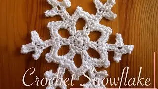 Crochet Snowflake - Video Tutorial (left-handed)