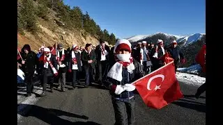 Gümüşhane, Zigana dağında eksi 4 derecede Sarıkamış şehitleri için yürüdü