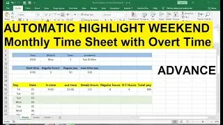 how to create a time sheet in excel with overtime  Part 1