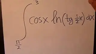 Integral cos x ln (tan (x/2) dx dengan batas bawah x = pi/2 dan batas atas x = 2pi/3