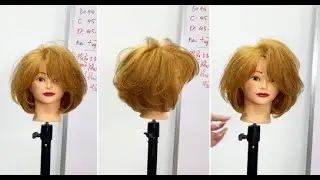Easy Short Layered Bob Haircut & Hairstyle Full Tutorial Steps | Textured Bob Hair Cutting Tips